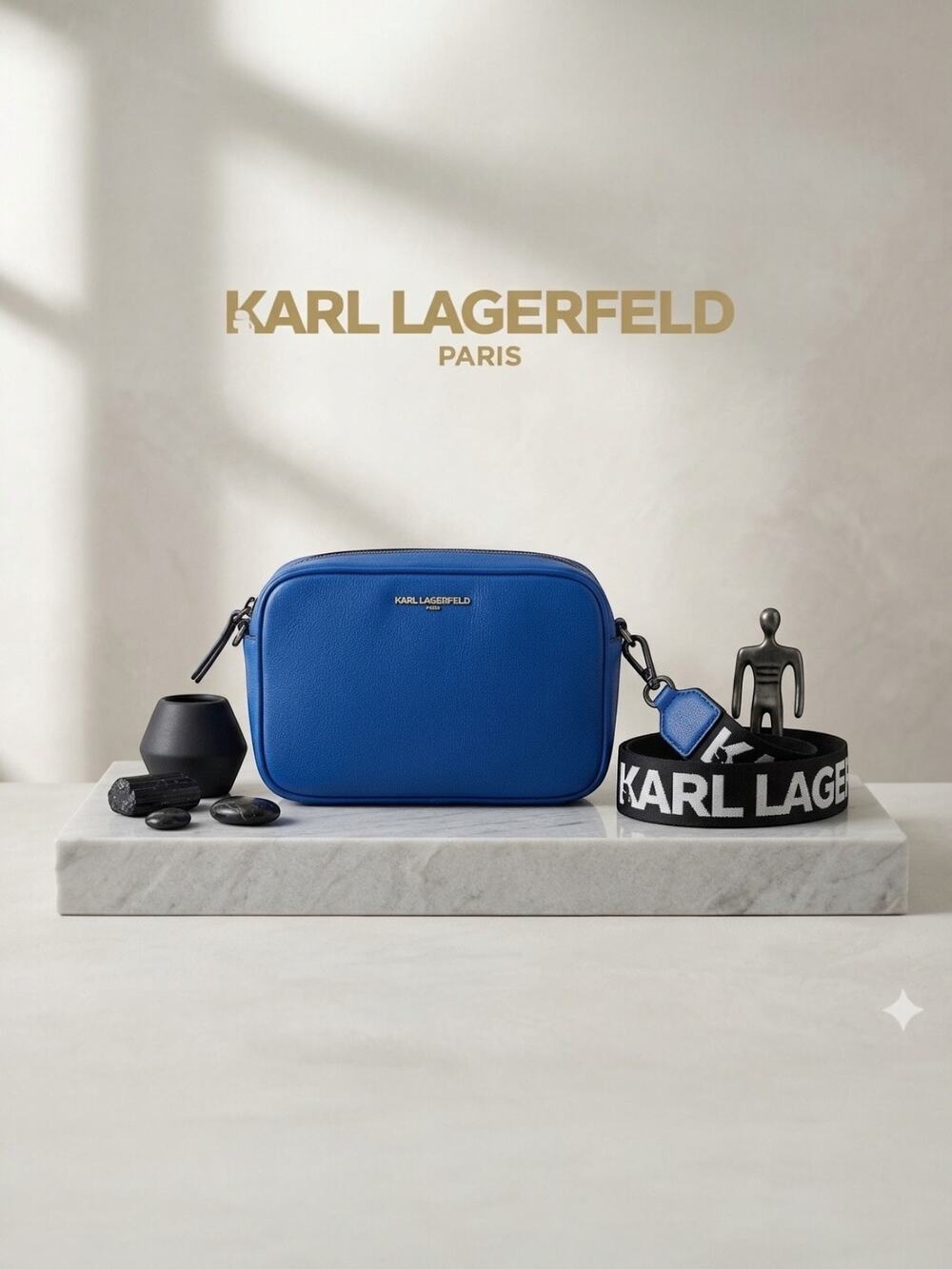 Karl Lagerfeld Paris Maybelle Camera Crossbody Bag - Deep Lagoon